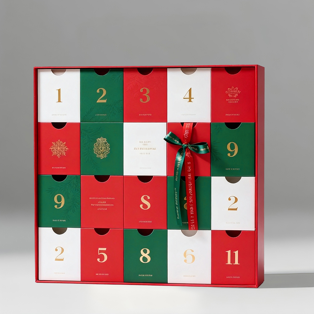 24-Drawer Windowed Advent Calendar Box & Packaging